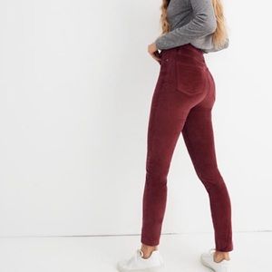 Sale! Madewell 10” High Rise Velvet Jeans Sz 26